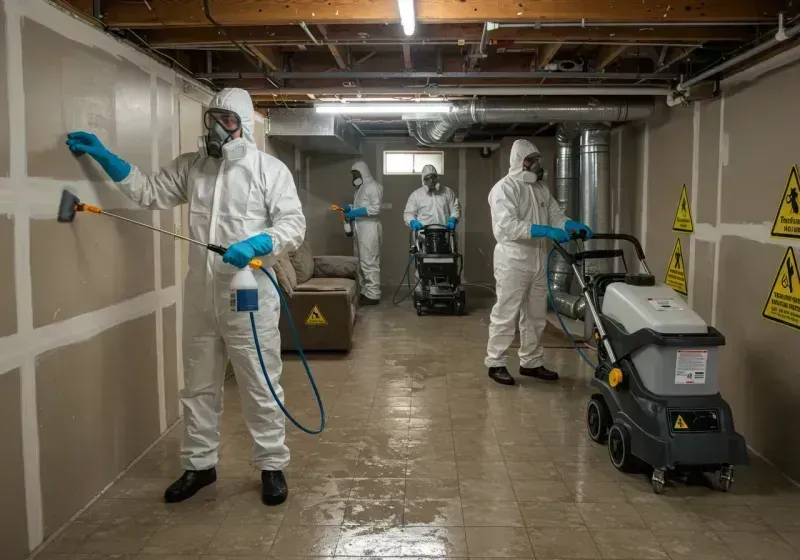 Basement Moisture Removal and Structural Drying process in Dover Beaches South, NJ